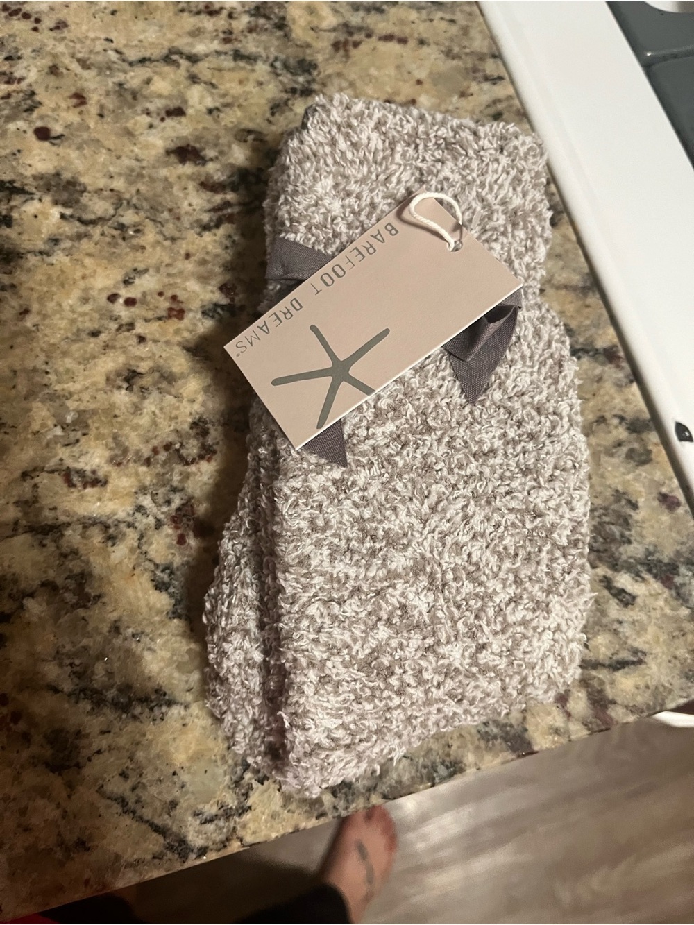 Barefoot Dreams Taupe Cozy Sock